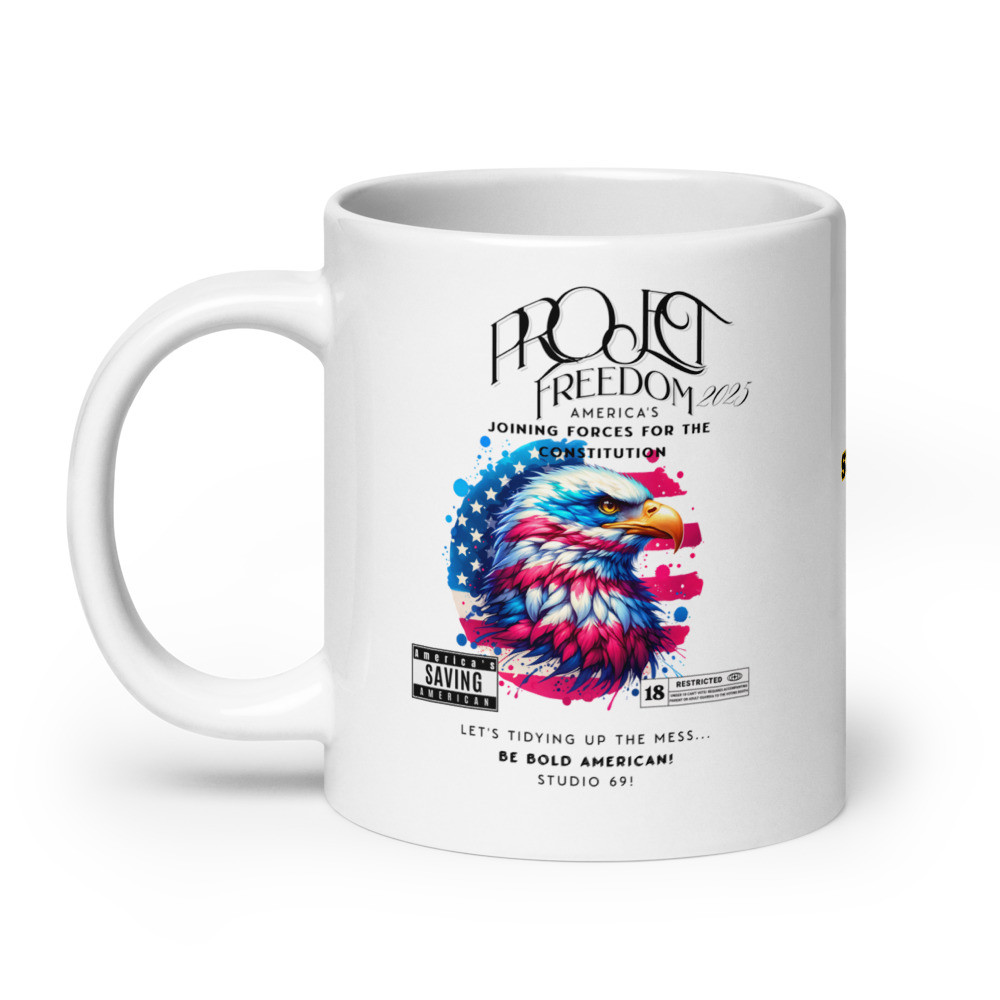 Studio 69 Project Freedom White glossy mug