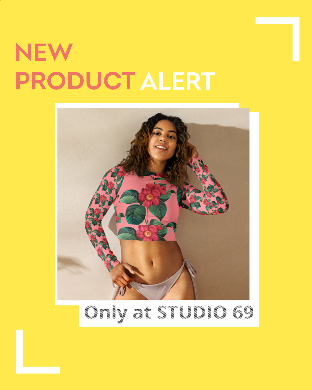 Studio 69 - Flowers long-sleeve crop top