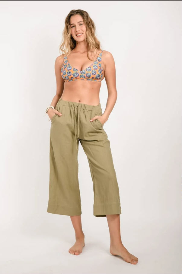 Linen Pants - Olive