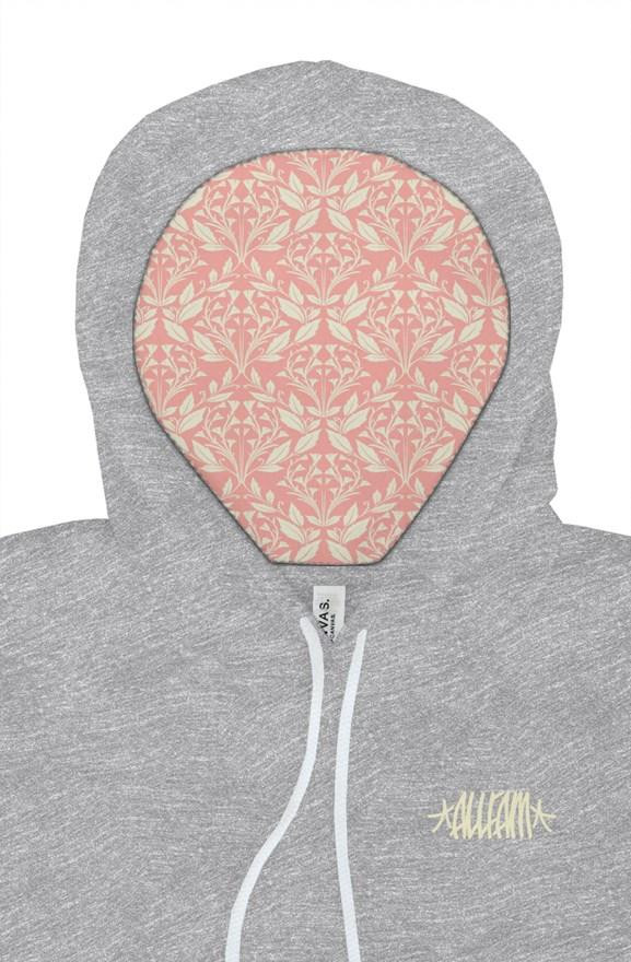 AF LEAFY BAY BOMBERS HOODIE (GRY/PNK/CRM)