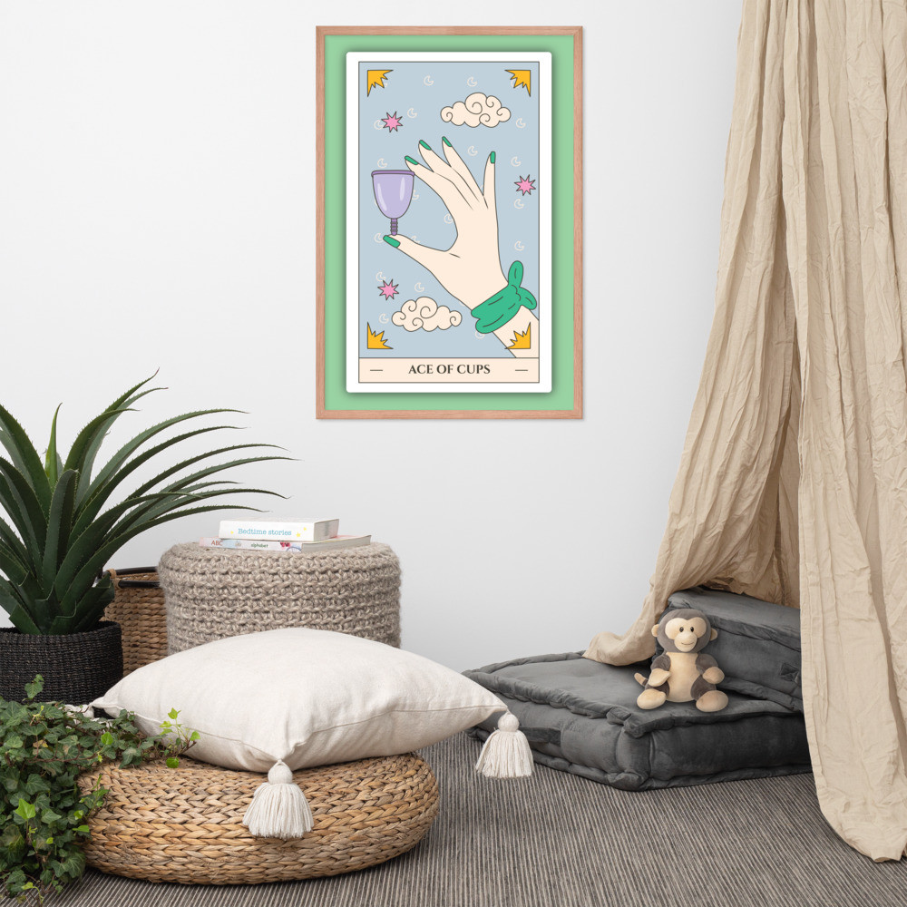 Ace of Cups (Green) - Framed Poster