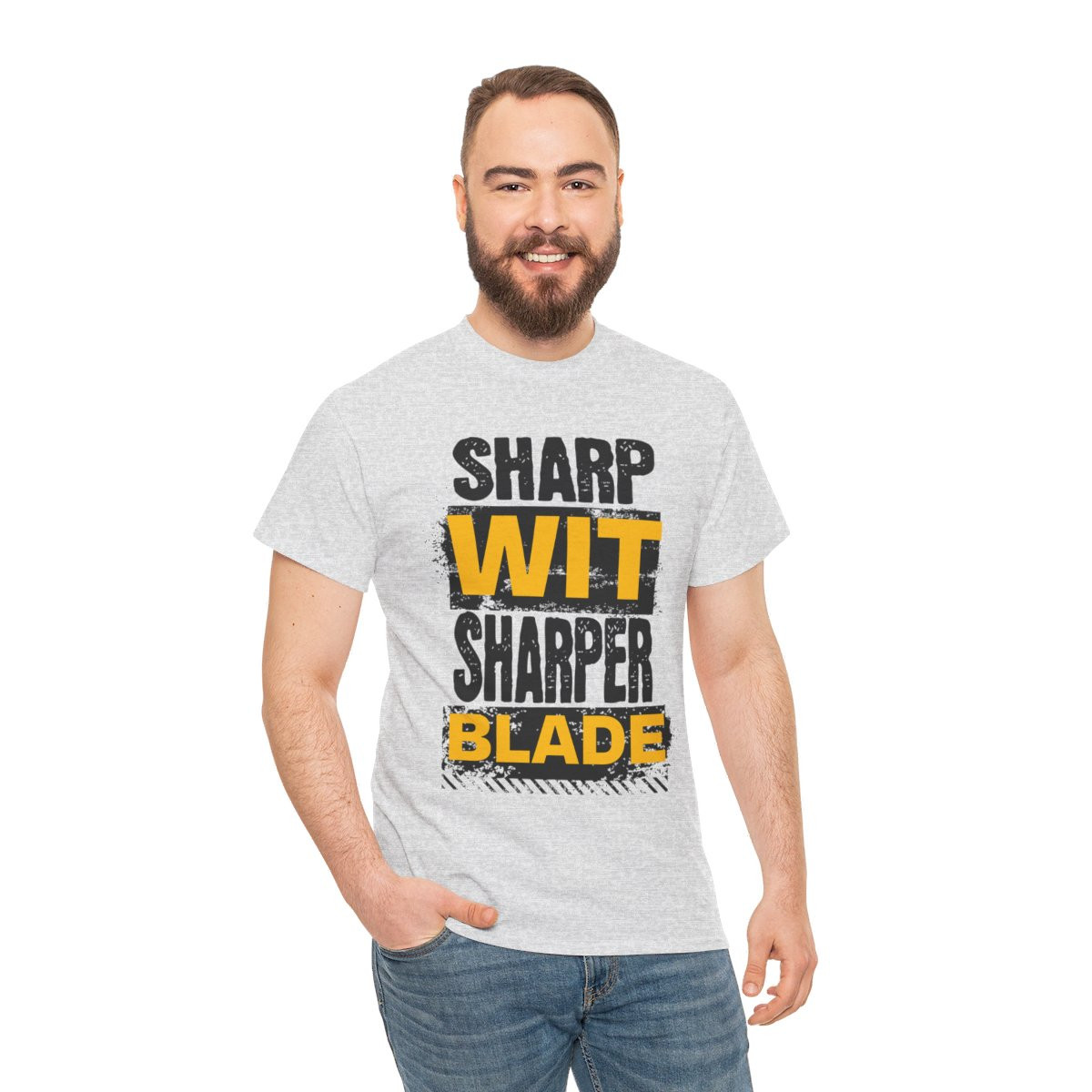 Sharp Wit Sharper Blade - Unisex Heavy Cotton Tee