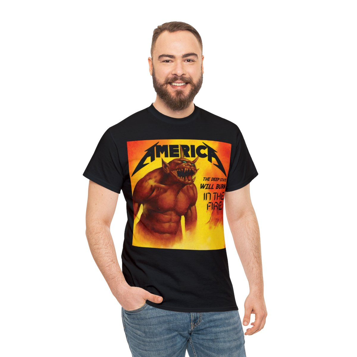 America jump in the fire Metallica parody unisex short Sleeve Tee