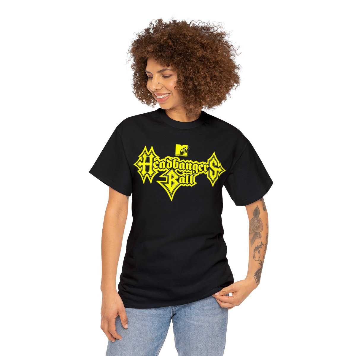 MTV Headbangers Ball Yellow unisex Short Sleeve Tee