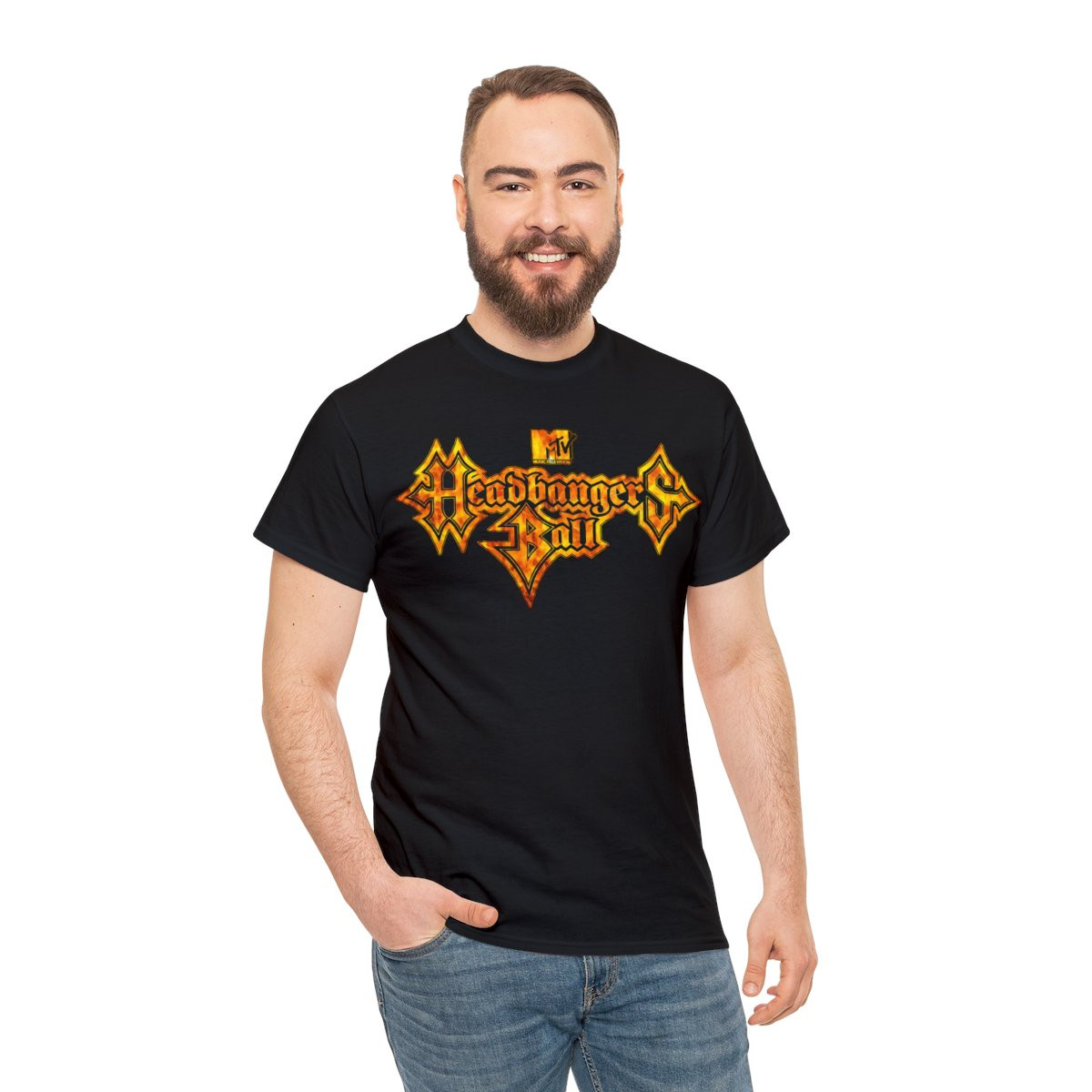 MTV Headbangers Ball Flames unisex Short Sleeve Tee