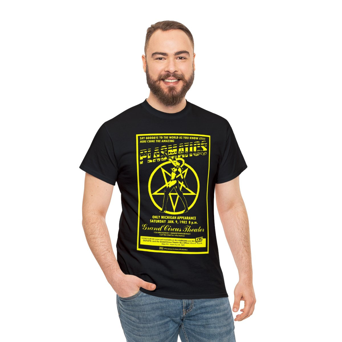 PLASMATICS GCT Flyer 1982 yellow unisex  Short Sleeve Tee