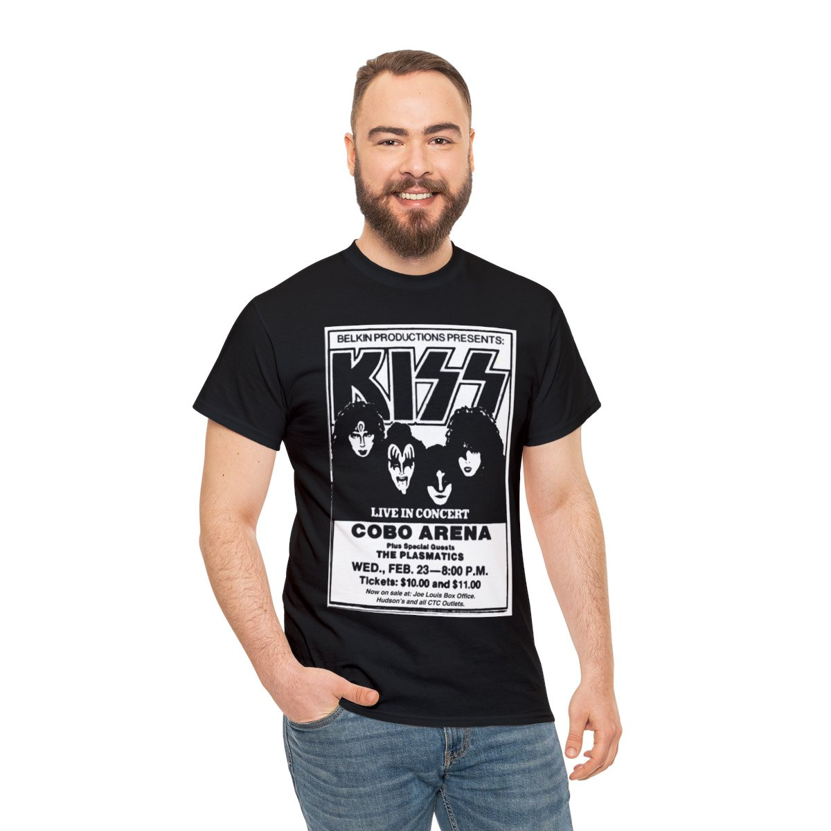 KISS Creatures concert advertisement Cobo Hall Detroit  Unisex Heavy Cotton Tee