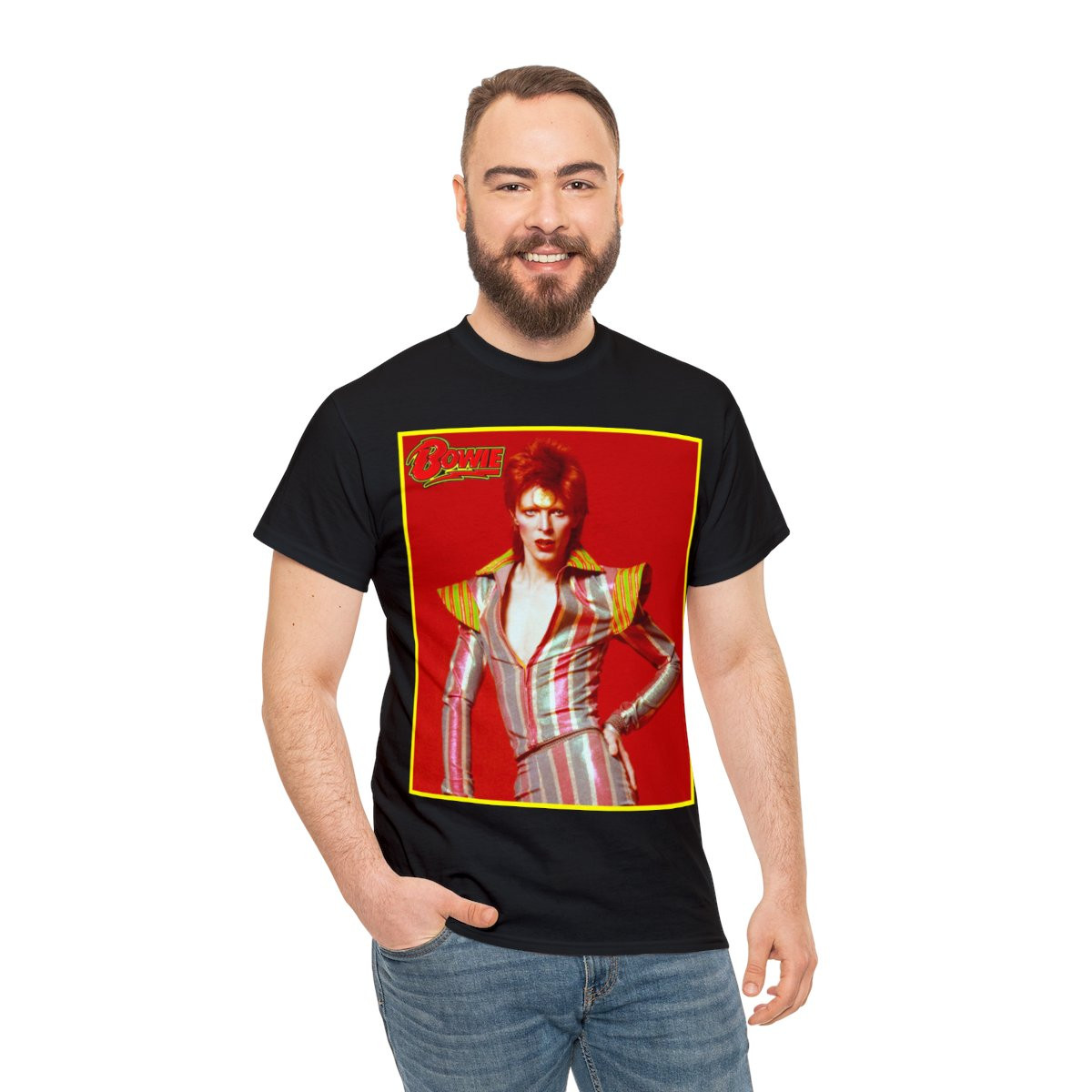 David Bowie The Glam Days  Unisex Heavy Cotton Tee