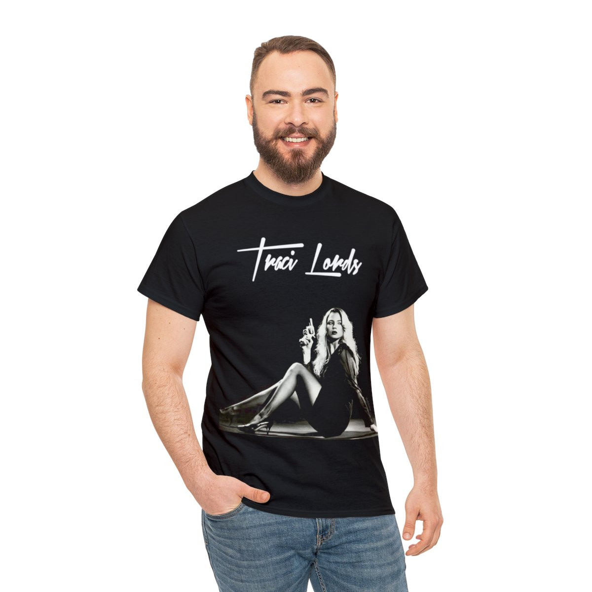 Pistol packin' Traci Lords unisex Short Sleeve Tee