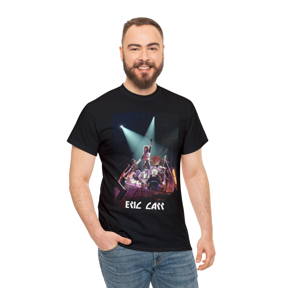 Eric Carr of KISS on the Drums  unisex Short Sleeve T Shirt
