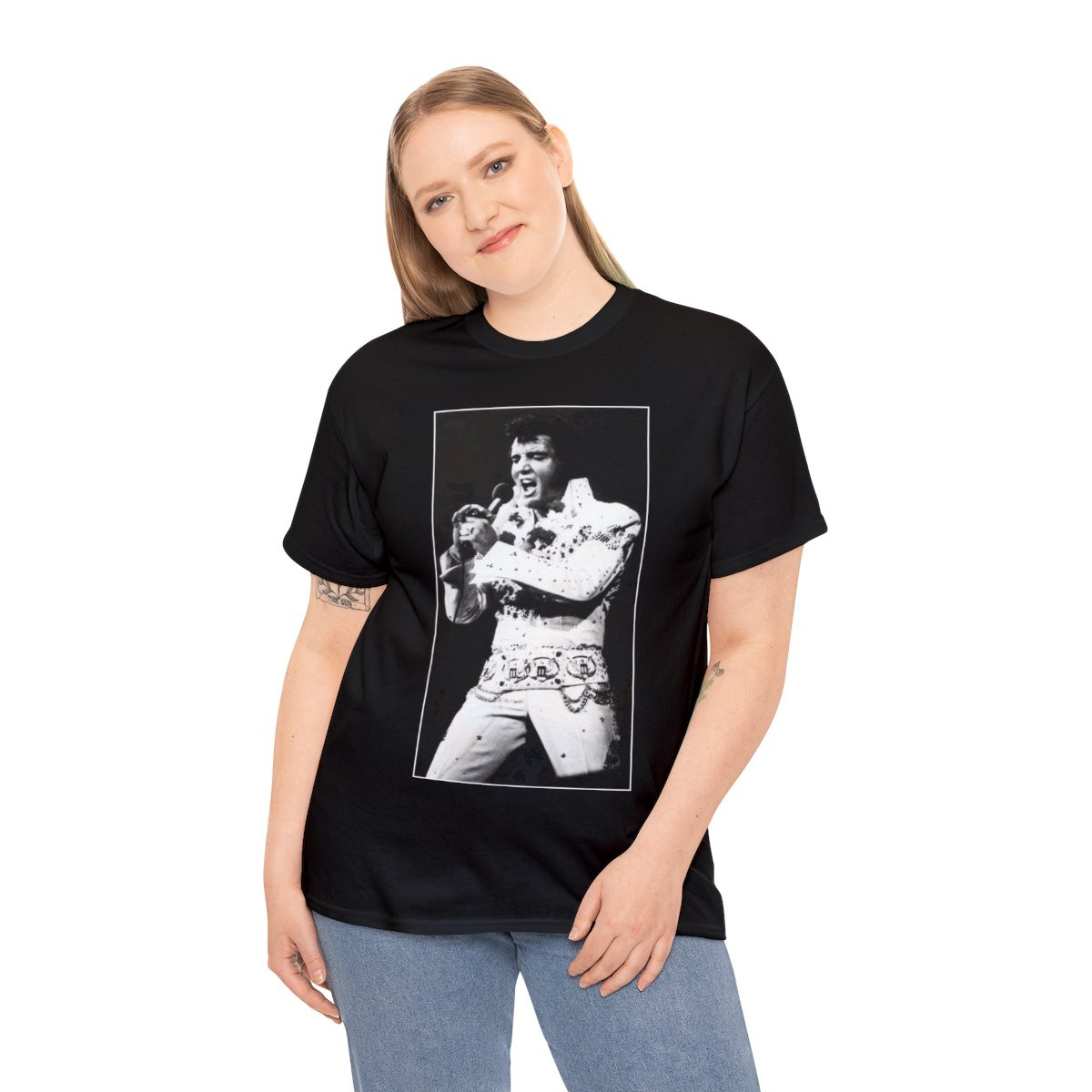 ELVIS in Black and White unisex Short Sleeve Tee