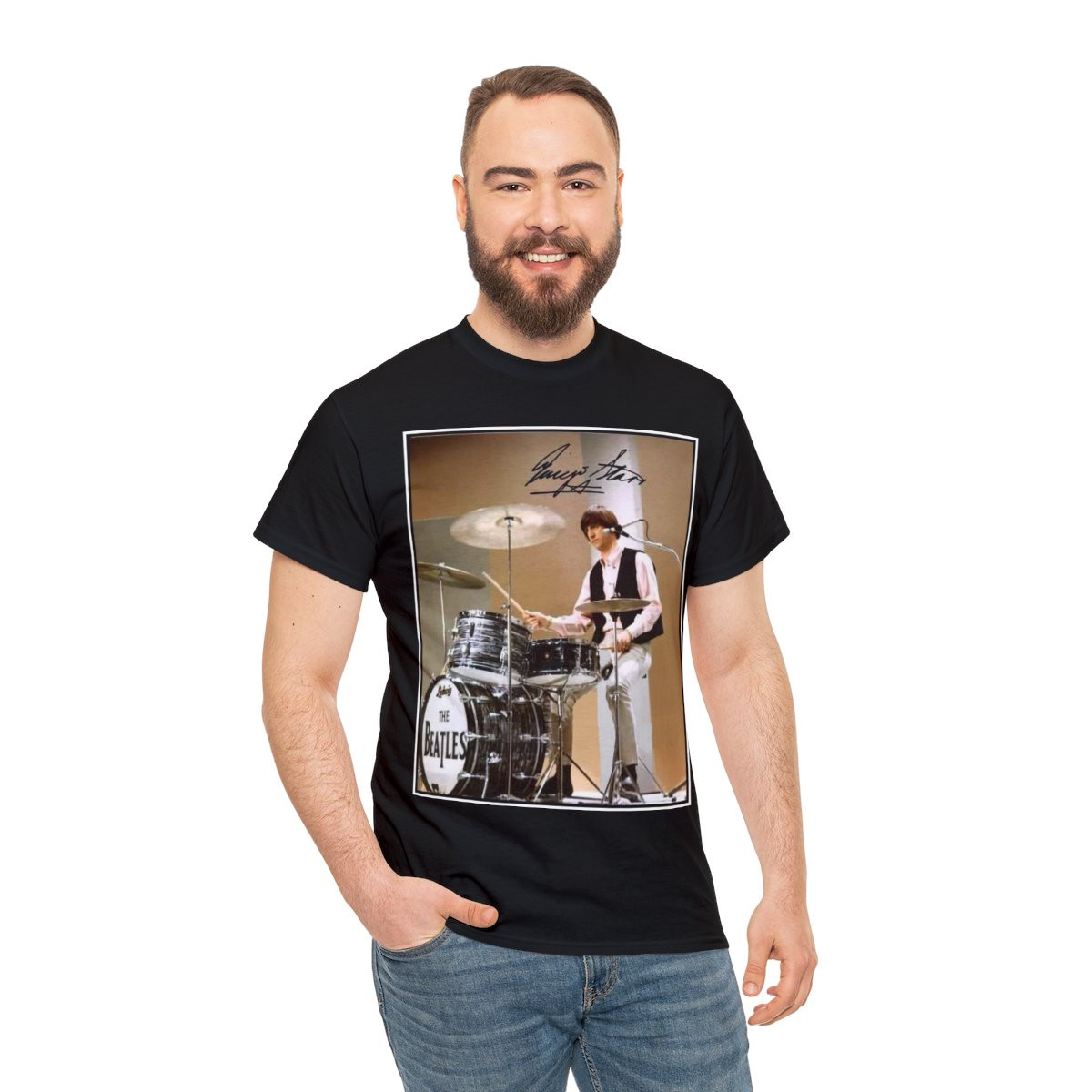 Ringo Starr on the drums unisex Short Sleeve T Shirt