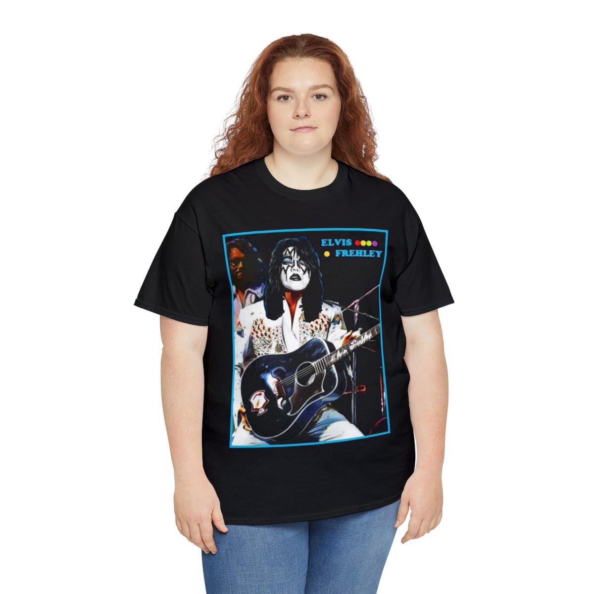 Elvis Ace Frehley Kiss mash up unisex Short Sleeve Tee