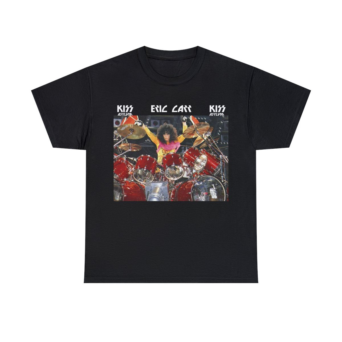 KISS Eric Carr on Drums Asylum Tour  Men's Short Sleeve Tee