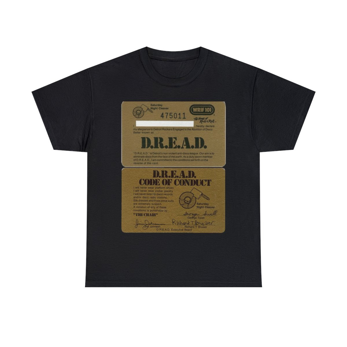 DREAD Card WRIF Detroit Rockers Engaged in Abolition of Disco Short Sleeve Tee