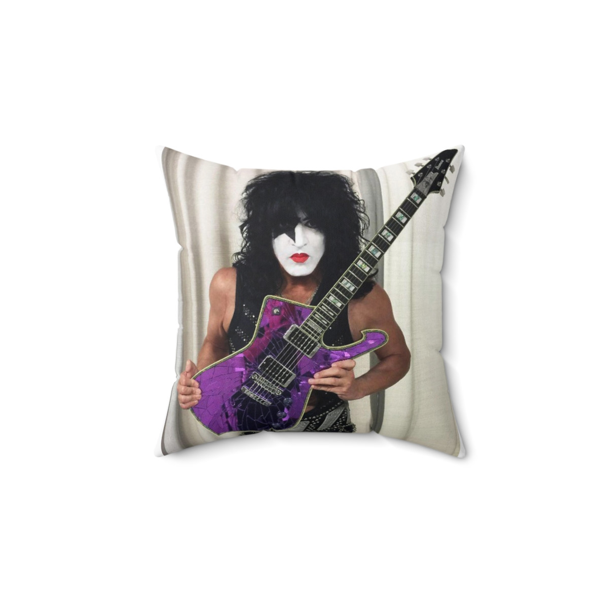 KISS Paul Stanley W / Purple Mirror Iceman Pillow Spun Polyester Square Pillow