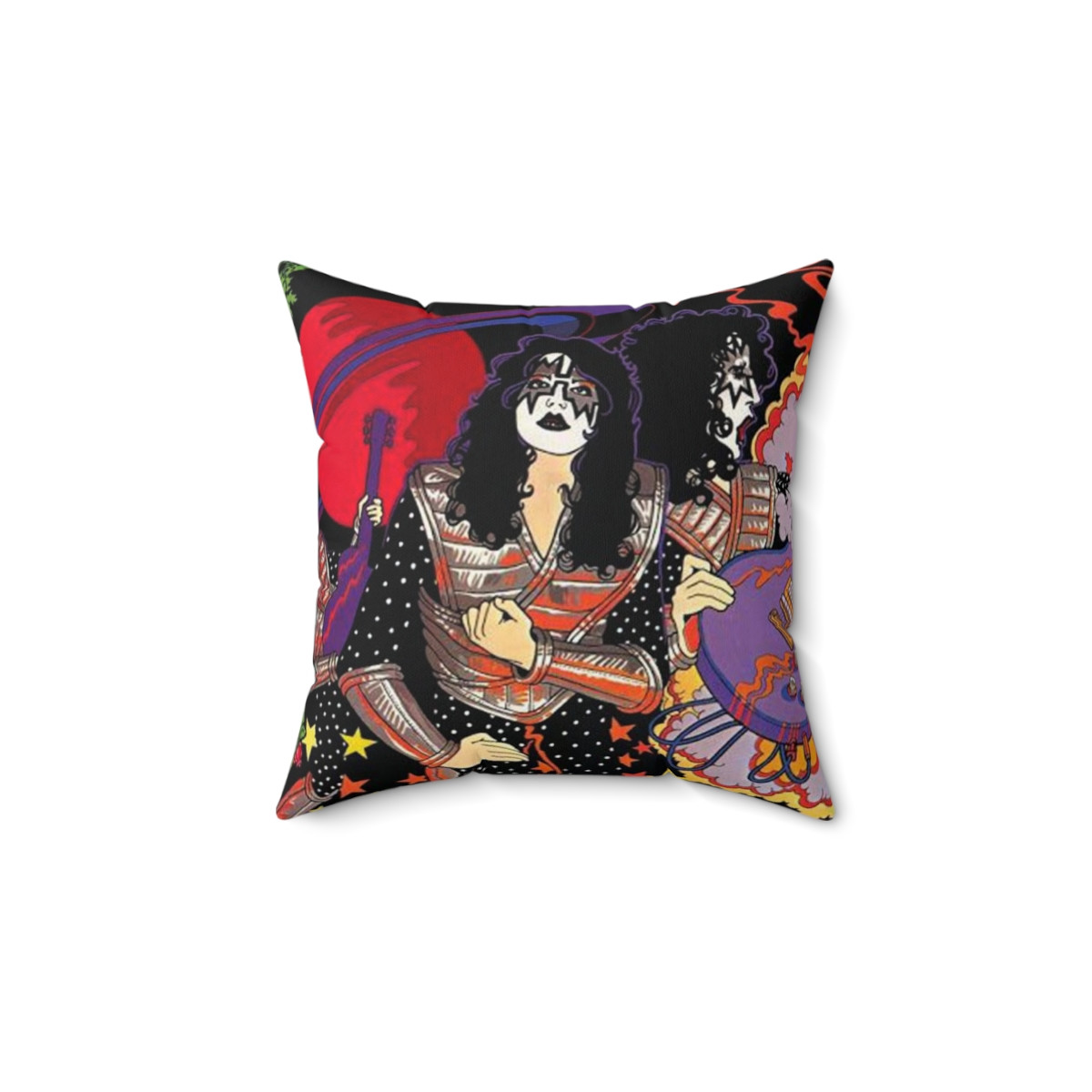 KISS Ace Frehley Solo Pillow Spun Polyester Square Pillow gift