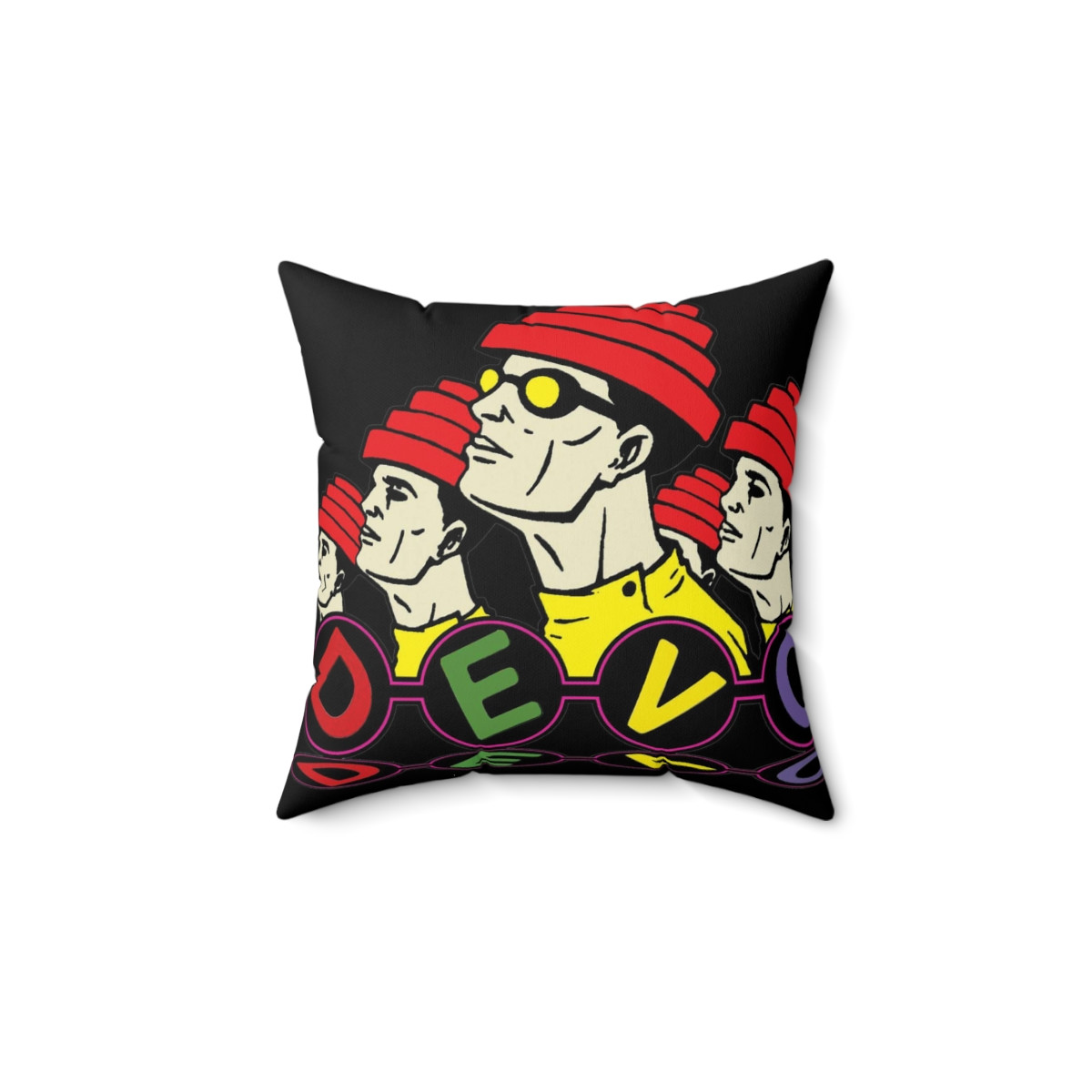 DEVO Black Pillow Spun Polyester Square Pillow gift