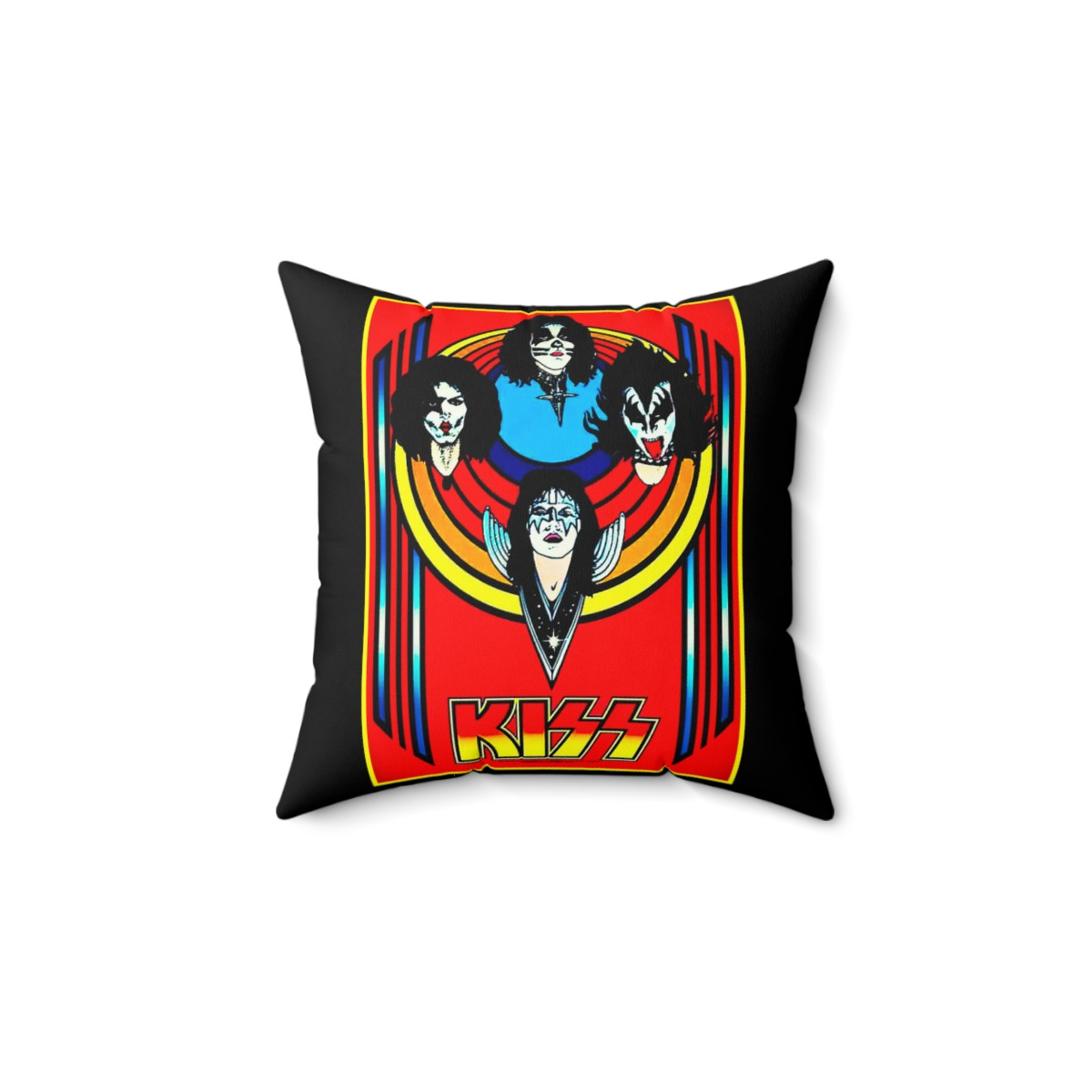 KISS Black Light Poster 1975 Pillow Spun Polyester Square Pillow gift