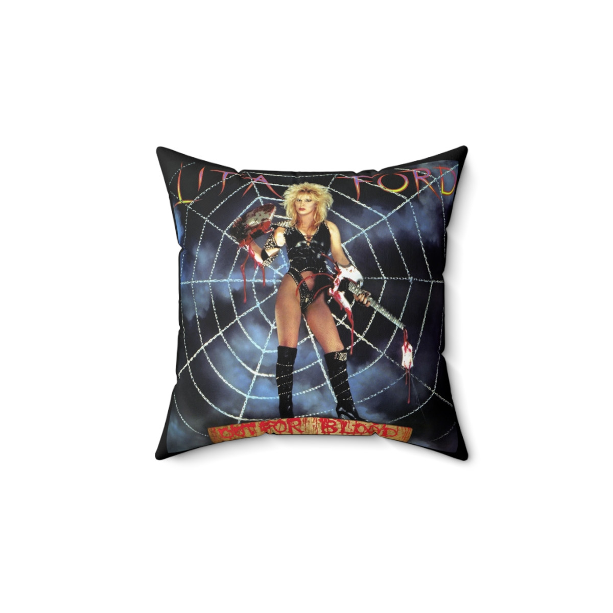 Lita Ford Out For Blood Spun Polyester Square Pillow gift