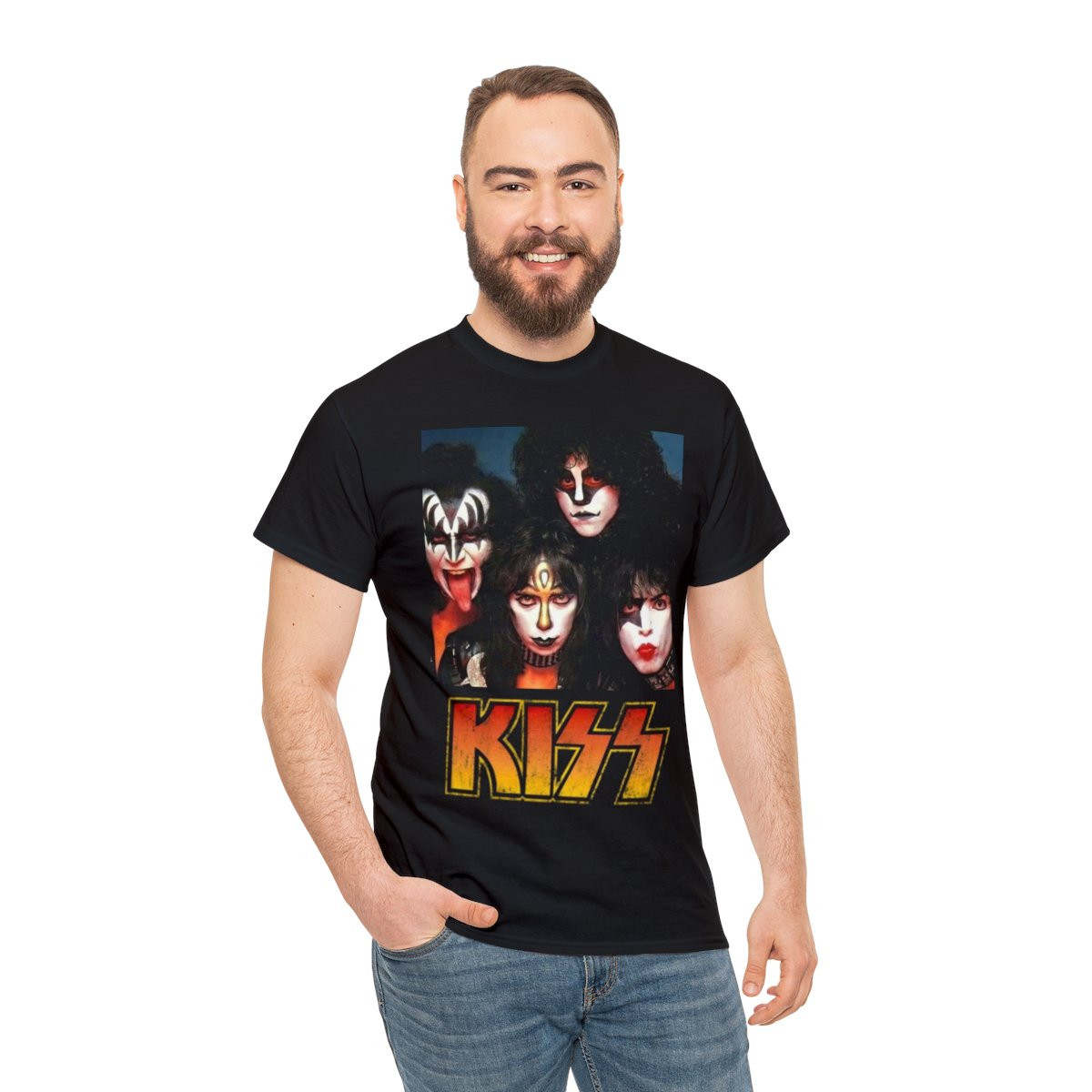 KISS Creatures Line Up Unisex Heavy Cotton Tee