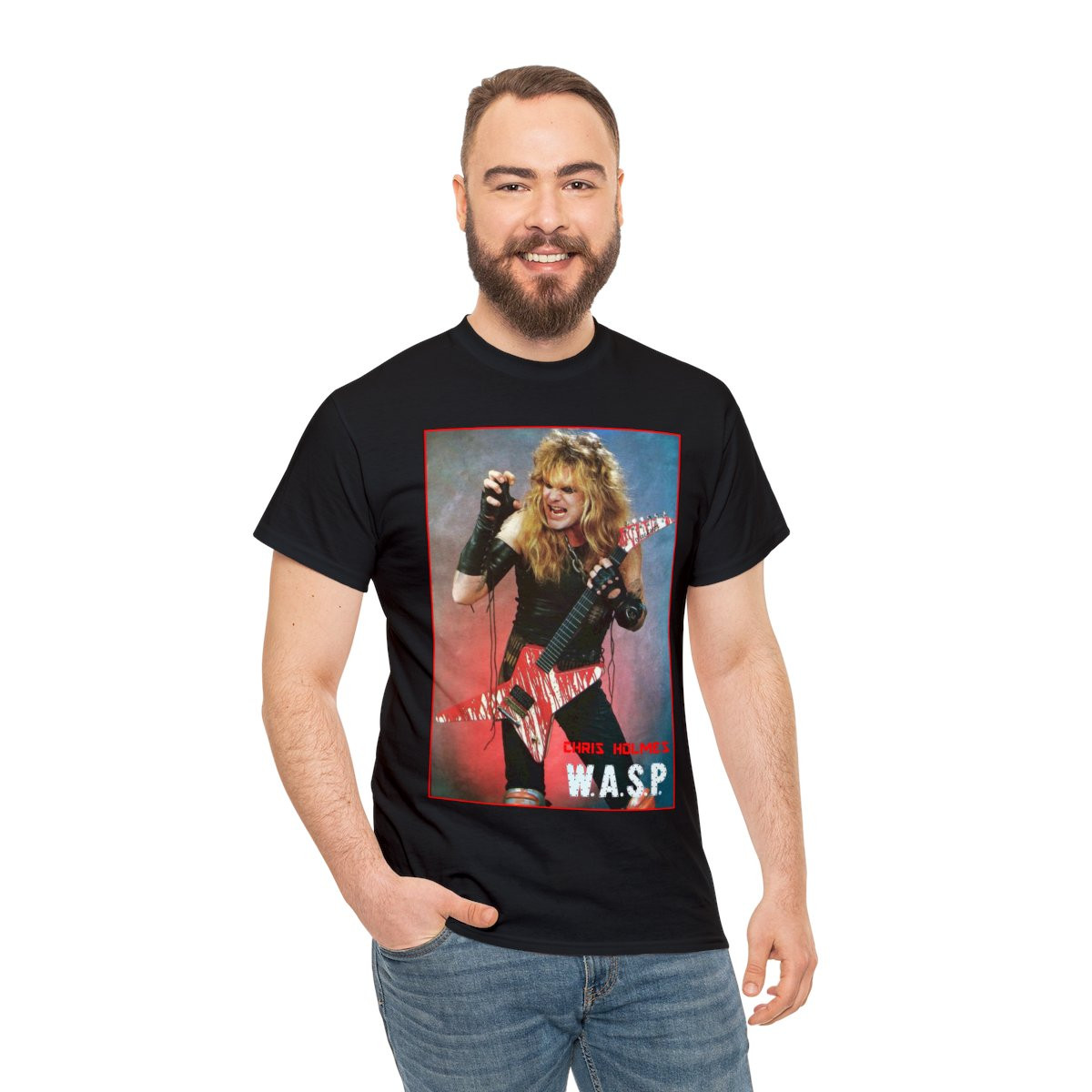 Chris Holmes of Wasp 80s LA metal Short Sleeve Tee