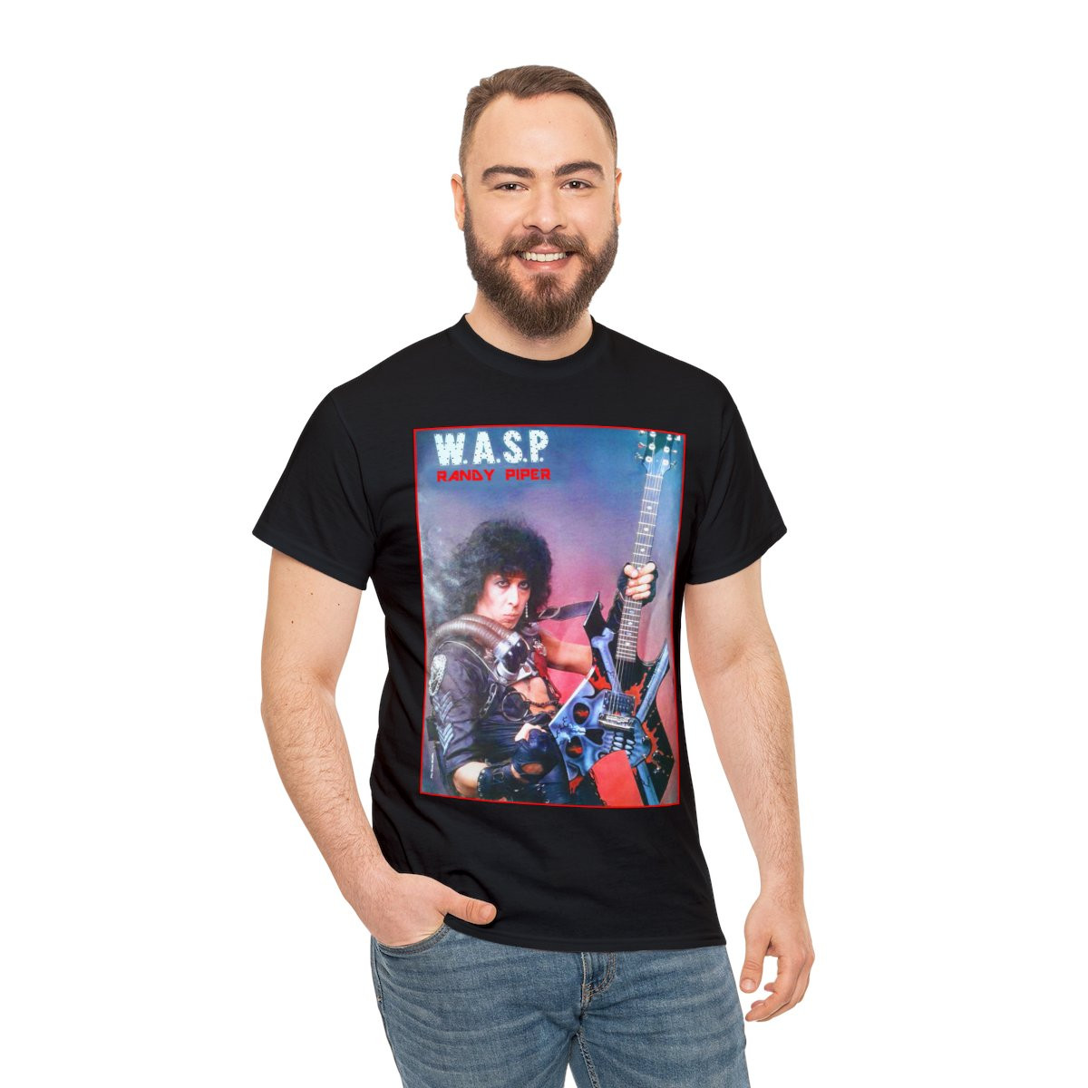 Randy Piper of Wasp 80s LA metal Short Sleeve Tee