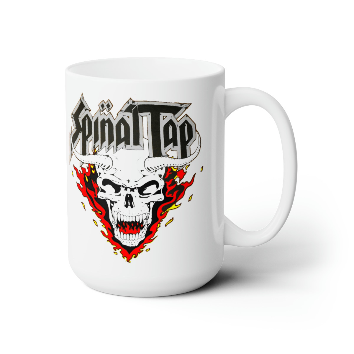 Spinal Tap Skull n flames Mug 15oz