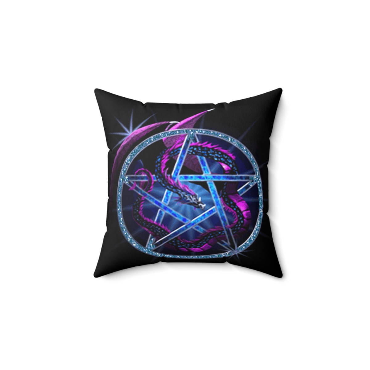 Dragon Pentacle Blue Spun Polyester Square Pillow gift