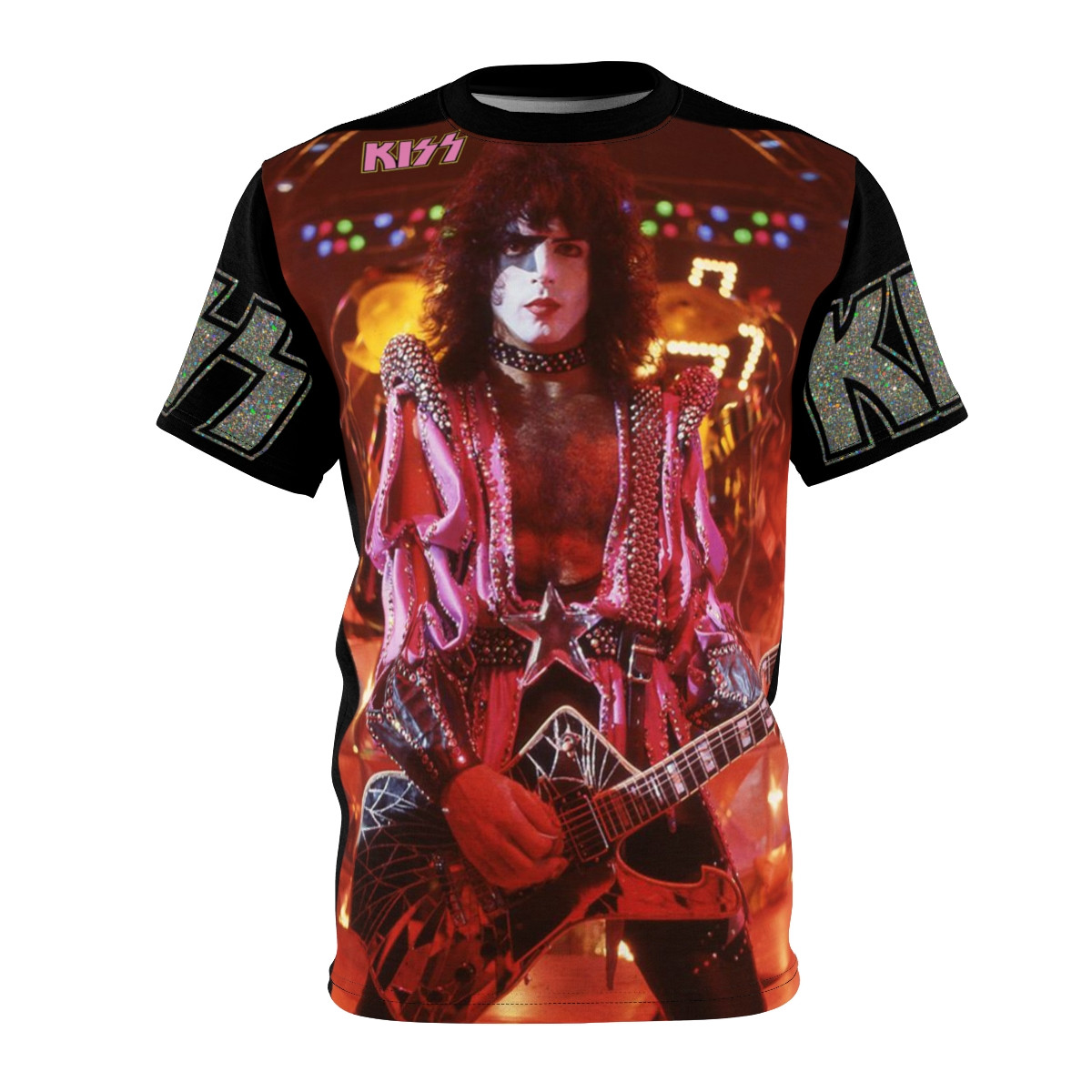 KISS Paul Stanley Dynasty and mirror ball iceman  Unisex AOP Cut & Sew Tee