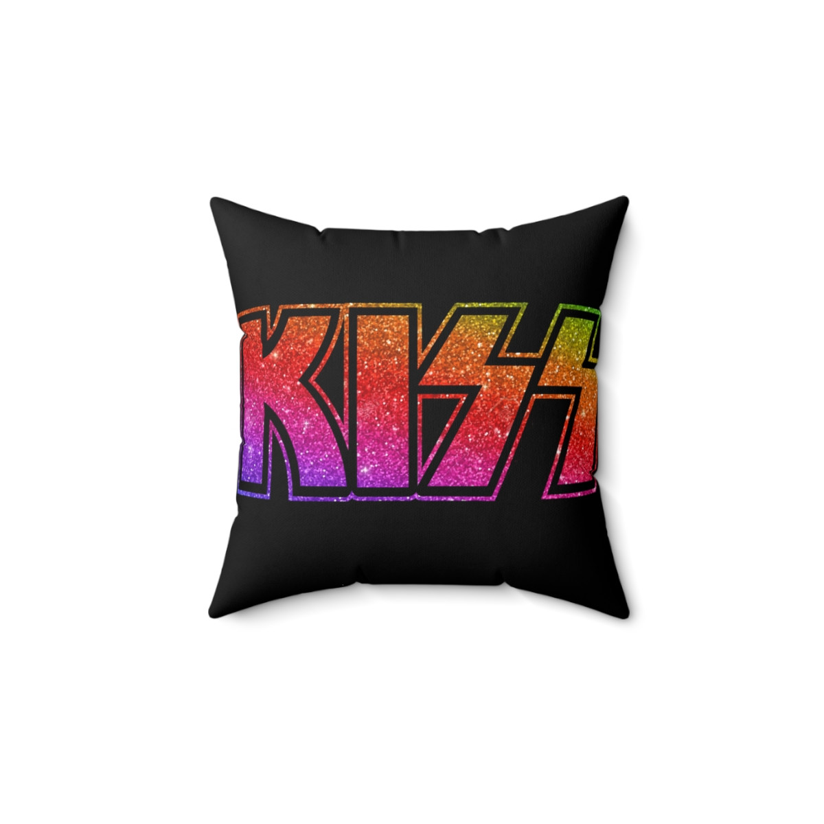 KISS Rainbow Glitter Logo  Spun Polyester Square Pillow gift