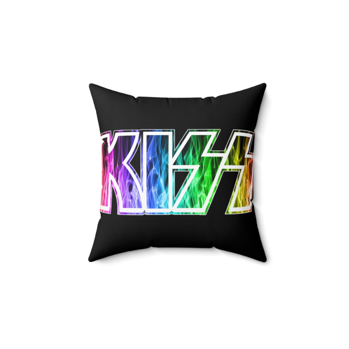 KISS Rainbow Fire Logo Spun Polyester Square Pillow gift