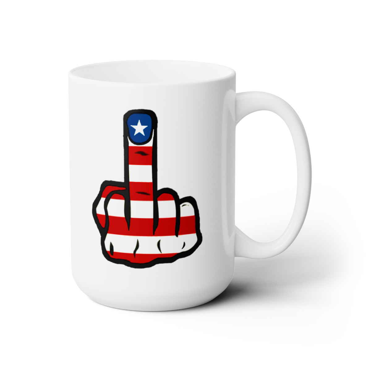 American Finger on white Mug 15oz