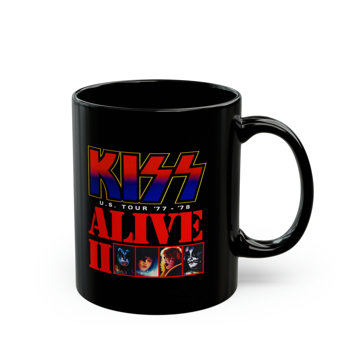 KISS Alive 2 u.s.Tour '77-'78 Black mug 11oz