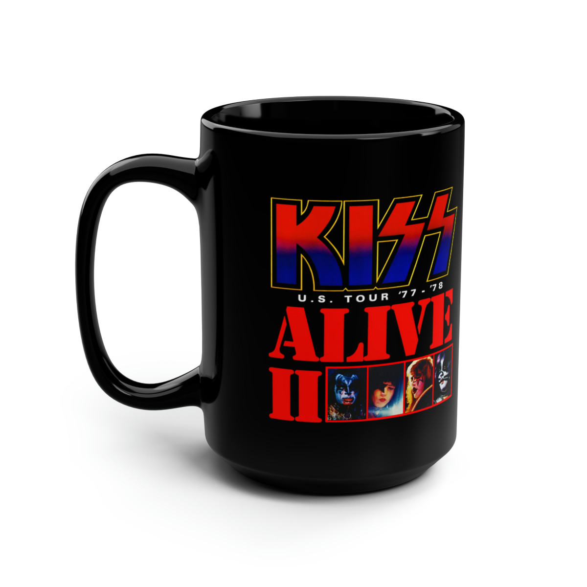 KISS ALIVE 2 u.s. Tour '77-'78 Black Mug 15oz