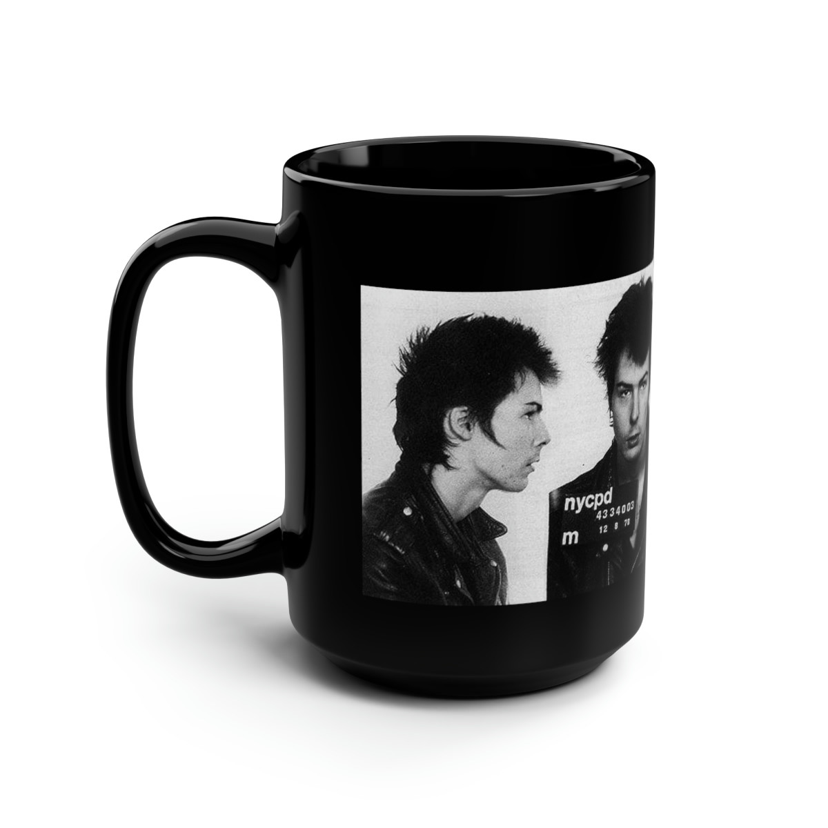 Sid Vicious arrest Mug Shot nypd Black Mug 15oz