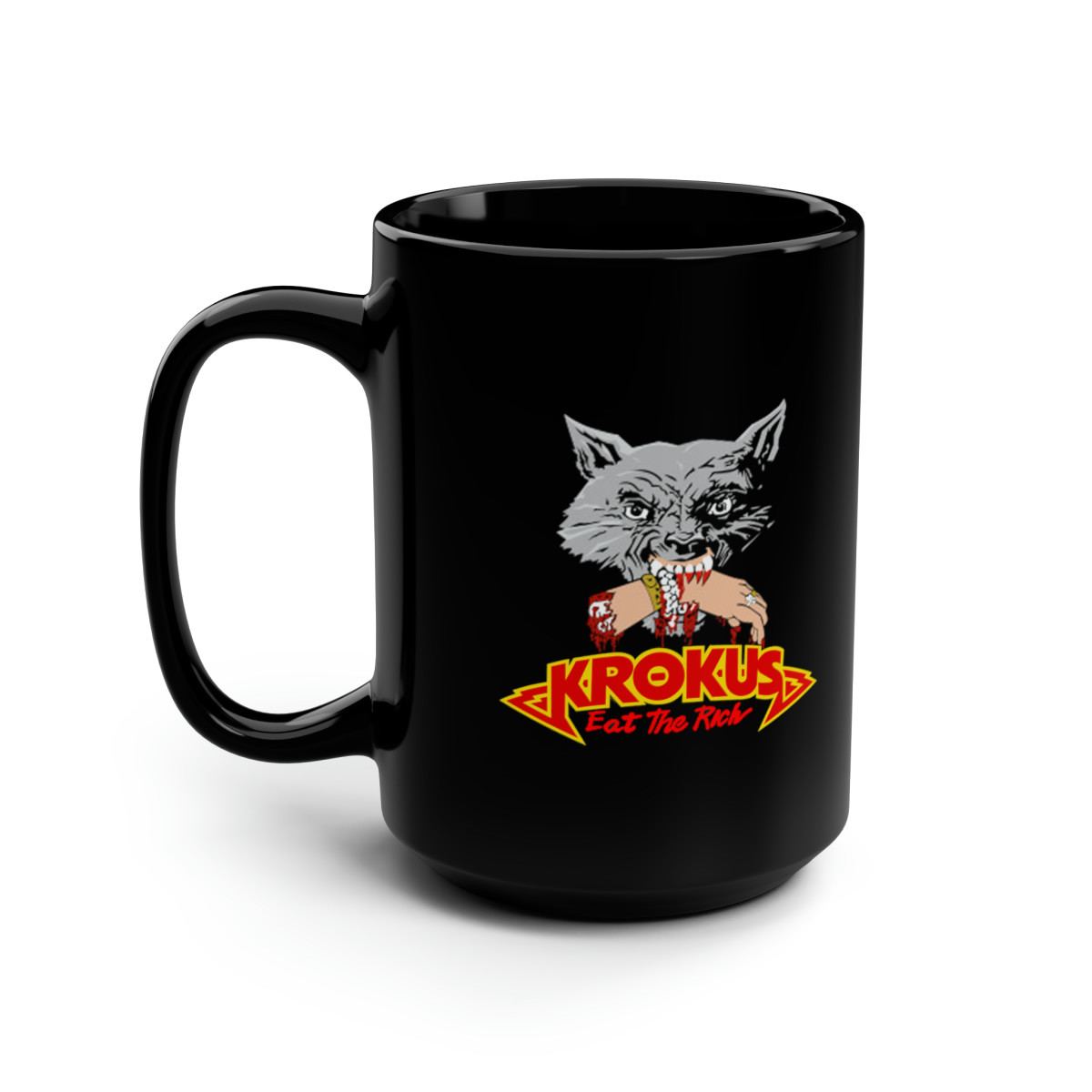 Krokus Eat the Rich  Black Mug 15oz