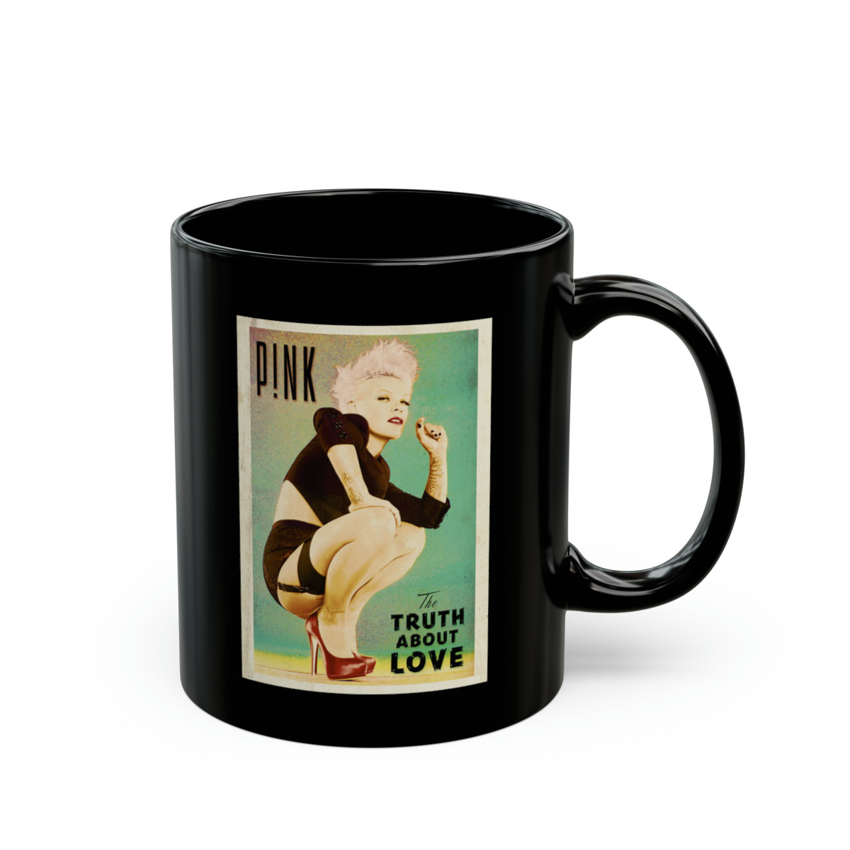 PINK The Truth About Love Black mug 11oz