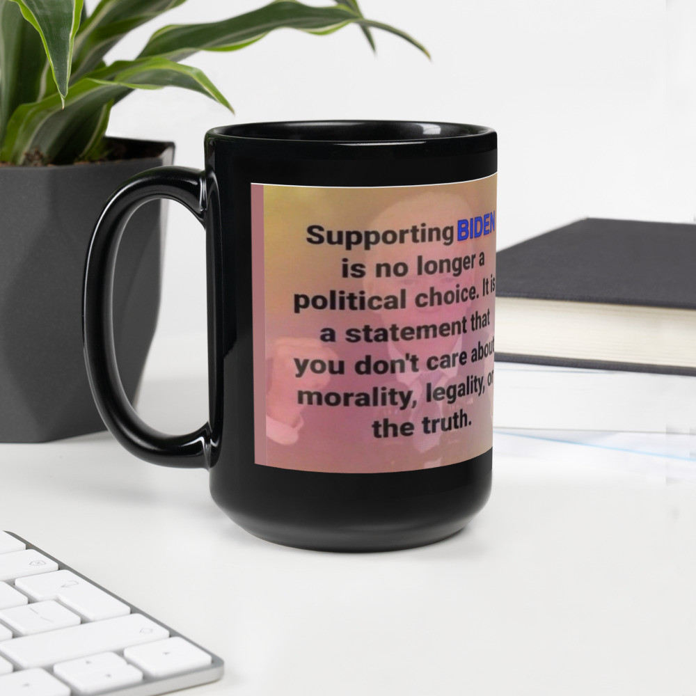 Supporting Biden Bad Black Glossy Mug