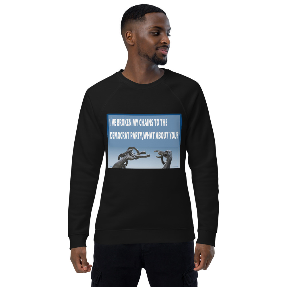 Broken Chiains Unisex organic raglan sweatshirt