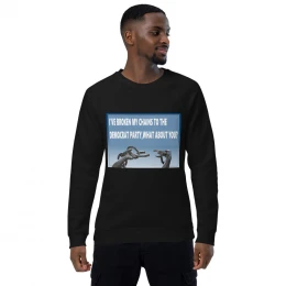 Broken Chiains Unisex organic raglan sweatshirt