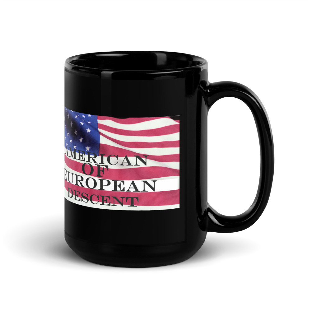 American of Euro Black Glossy Mug