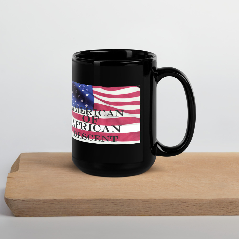 American of African Black Glossy Mug