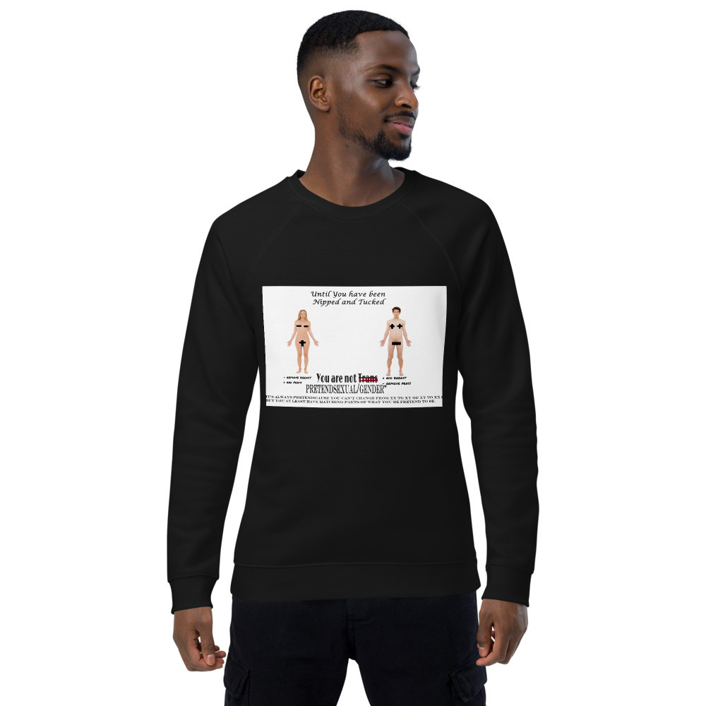Pretend Unisex organic raglan sweatshirt