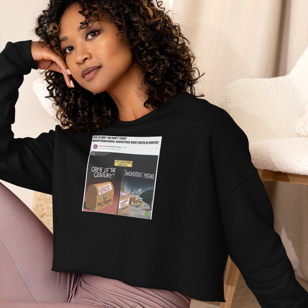 Media is worthless Crop Sweatshirt