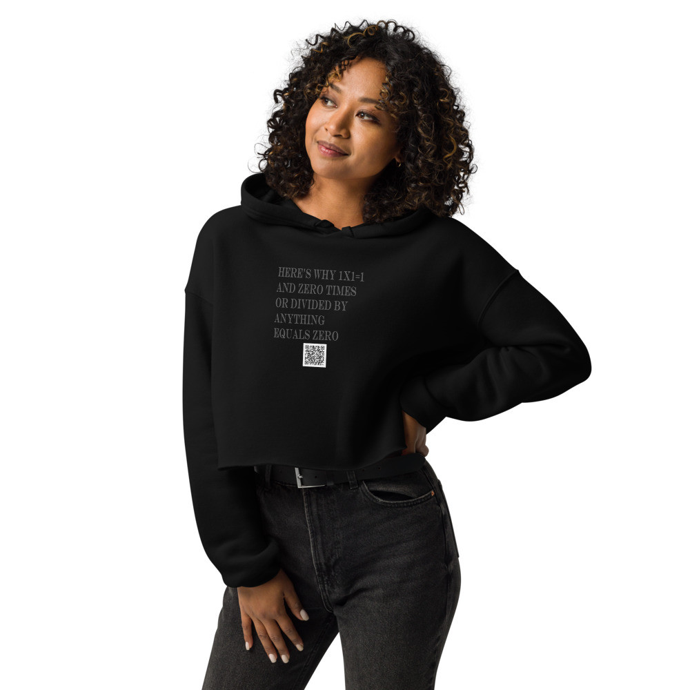 why 1x1=1 clear Crop Hoodie