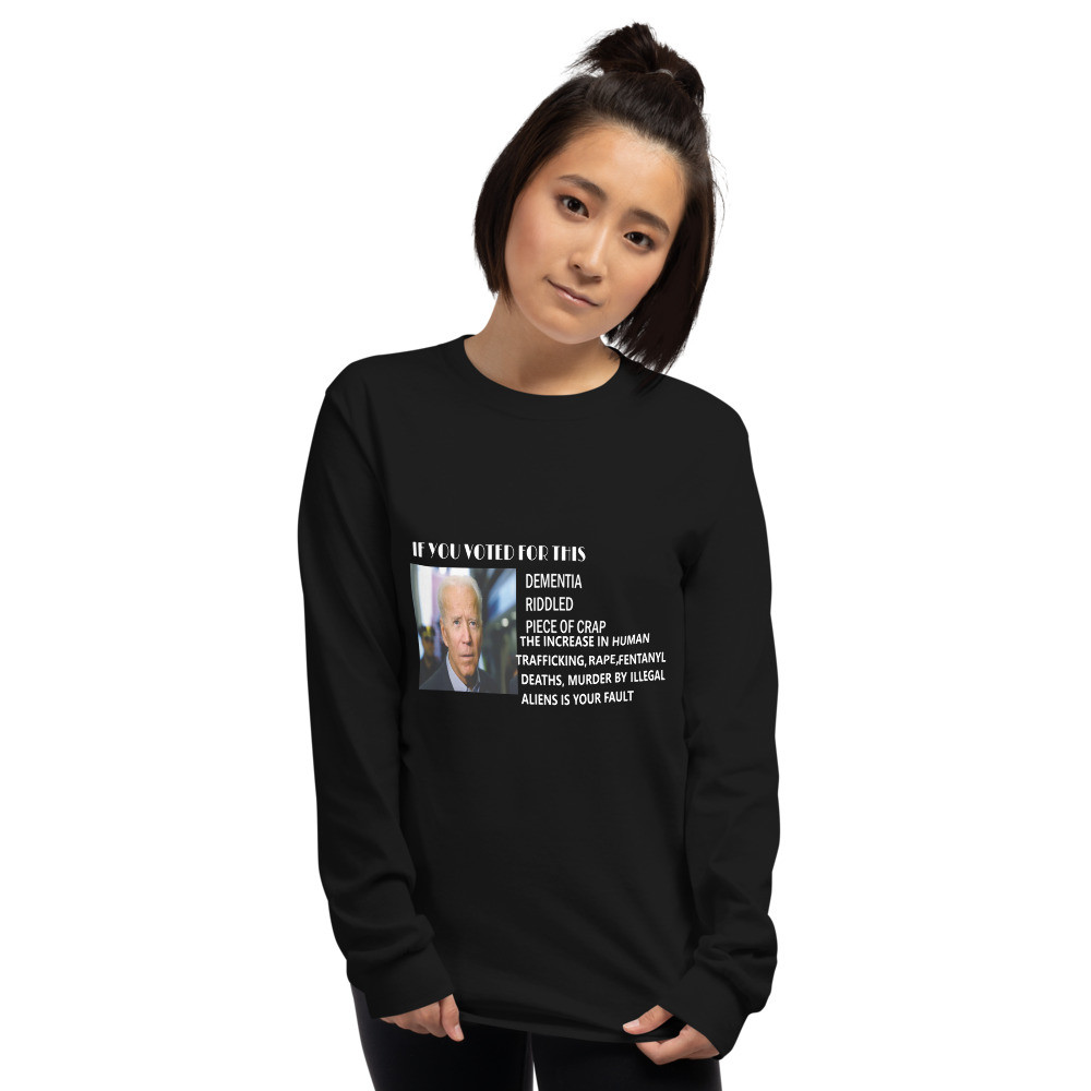 Blame biden 4 illegal alien crime white print Men’s Long Sleeve Shirt