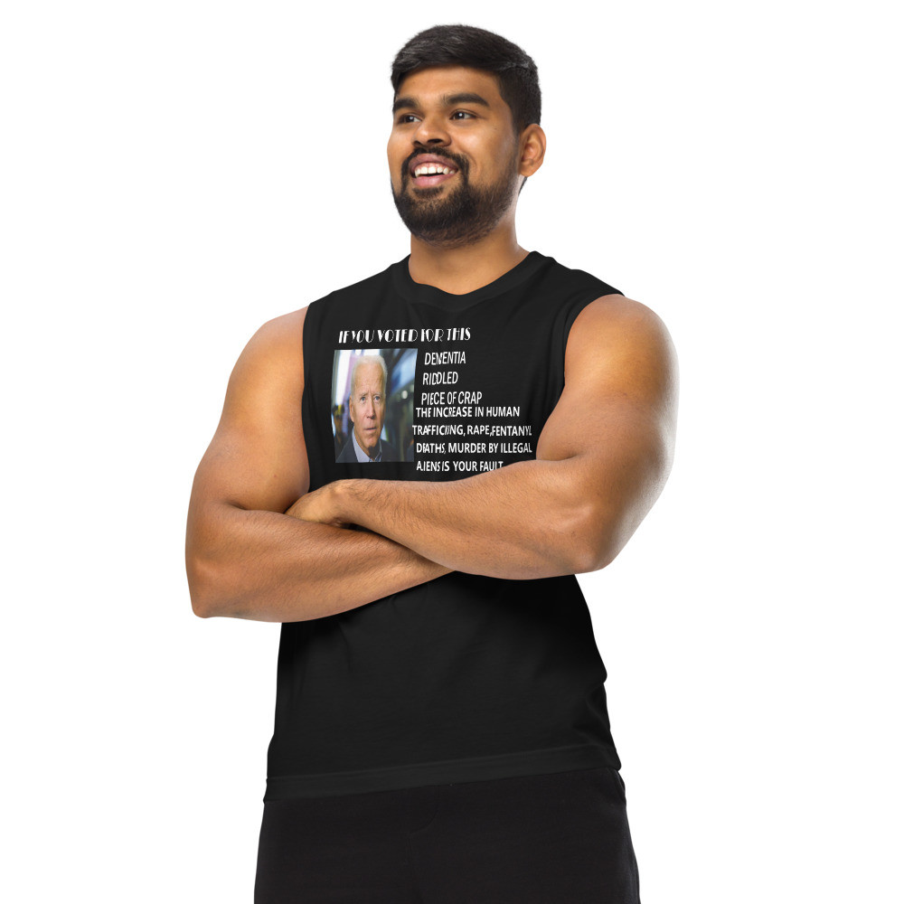 Blame Biden illegal crime white print Muscle Shirt