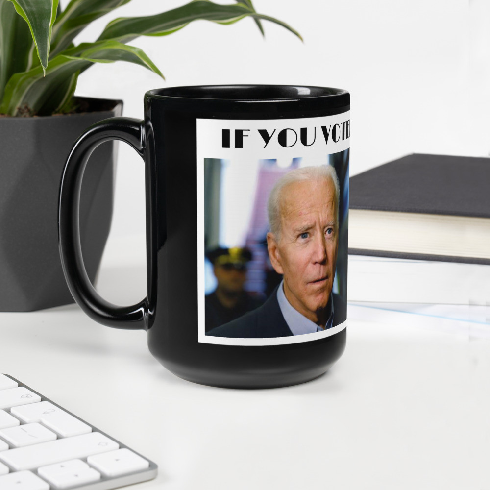 Blame biden 4 illegals crime black print Black Glossy Mug