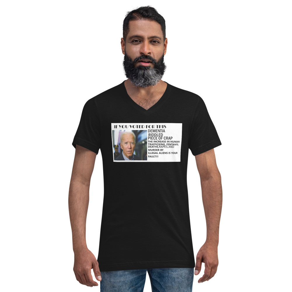 Blame biden 4 illegals crime black print Unisex Short Sleeve V-Neck T-Shirt